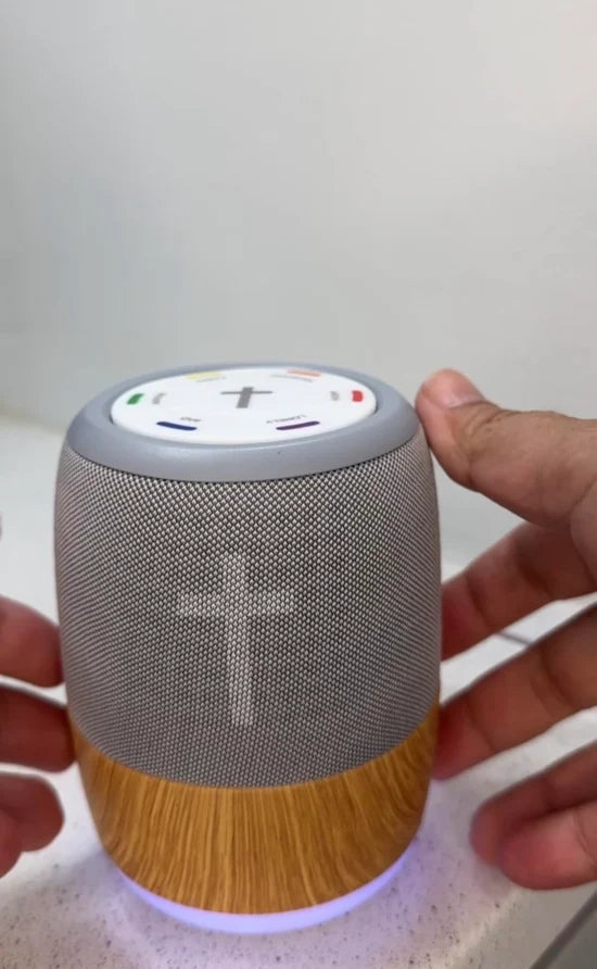 Close-up of Bible verse audio player